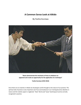 A Common Sense Look at Aikido