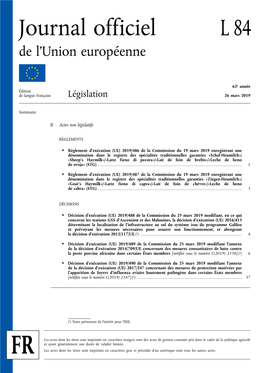 Journal Officiel L 84 De L'union Européenne