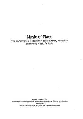 Music of Place : the Performance of Identity in Contemporary Australian