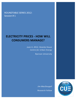 Electricity Prices - How Will Consumers Manage?