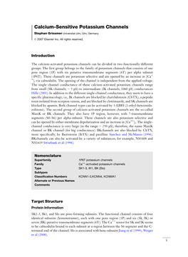 Calcium-Sensitive Potassium Channels