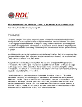 Increasing Effective Amplifier Output Power Using Audio Compression