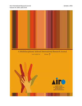 Airo International Research Journal October, 2016 Volume VII, ISSN: 2320-3714