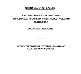 Chronology of Events