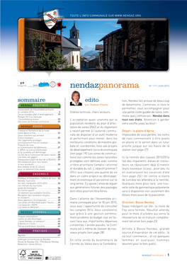 Nendazpanorama NO 117 I JUIN 2015 Sommaire Edito Tion, Nendaz Fait Preuve De Beaucoup Par Nadine Venetz De Dynamisme