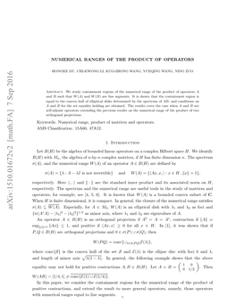 Numerical Ranges of the Product of Operators