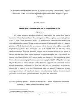 The Separation and H-Alpha Contrasts of Massive Accreting Planets in the Gaps of Transitional Disks: Predicted H-Alpha Protoplanet Yields for Adaptive Optics Surveys