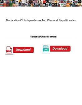 Declaration of Independence and Classical Republicanism