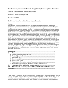 Does the Evolving Concept of Due Process in Obergefell Justify Judicial Regulation of Greenhouse