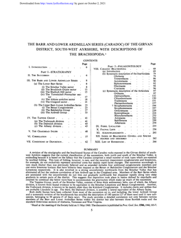 The Barr and Lower Ardmillan Series (Caradoc) of the Girvan District, South-West Ayrshire, with Descriptions of the Brachiopoda