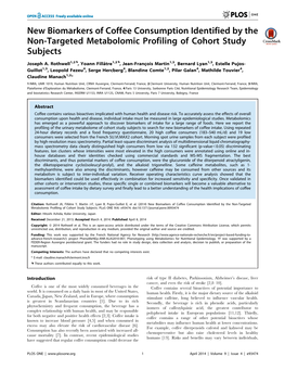 New Biomarkers of Coffee Consumption Identified by the Non-Targeted Metabolomic Profiling of Cohort Study Subjects