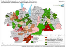 Vergleich Der Siedlungsstruktur Mit Der Entwicklung Der Einwohnerzahlen Karte 4.1-1 Der Gemeinden Im Planungsverband Region Oberland Von 2005 Bis 2015