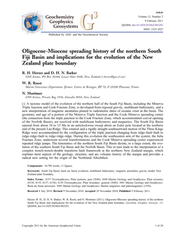 Oligocene-Miocene Spreading History of The