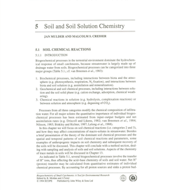 5 Soil and Soil Solution Chemistry