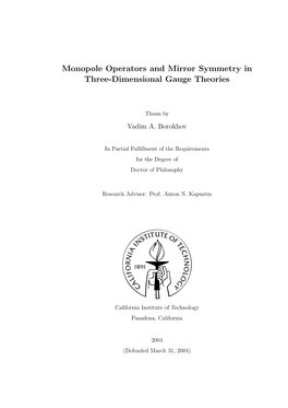 Monopole Operators and Mirror Symmetry in Three-Dimensional Gauge Theories