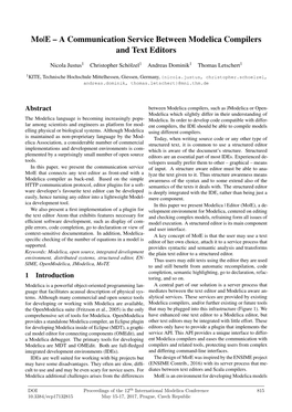 A Communication Service Between Modelica Compilers and Text Editors