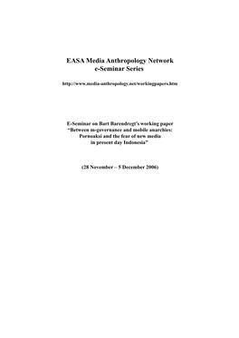 EASA Media Anthropology Network E-Seminar Series