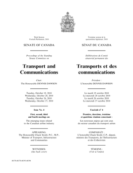 Transport and Communications Transports Et Des Communications