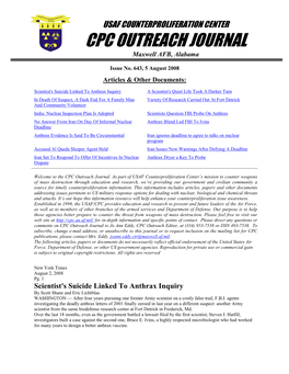 USAF Counterproliferation Center CPC Outreach Journal #643