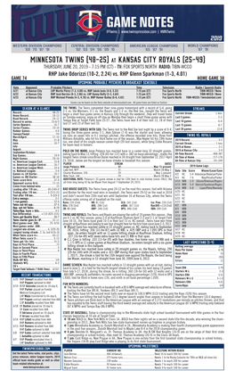 Twins Notes, 6-20 at KC