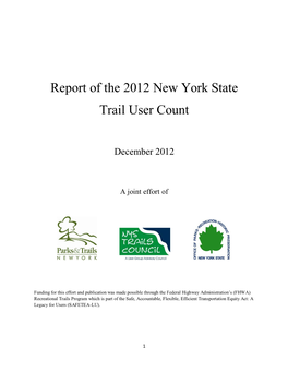 Report of the 2012 NYS Trail User Count
