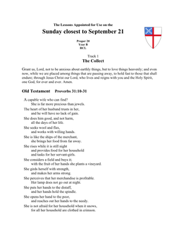 Sunday Closest to September 21