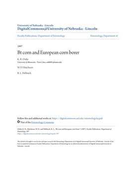 Bt Corn and European Corn Borer K