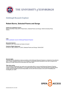 Selected Pages from Robert Burns