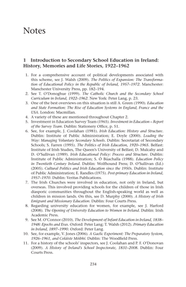 1 Introduction to Secondary School Education in Ireland: History, Memories and Life Stories, 1922–1962