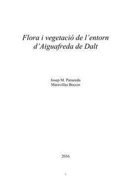 Flora I Vegetació De L'entorn D'aiguafreda De Dalt