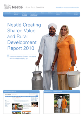 Nestlé Creating Shared Value and Rural Development Report 2010