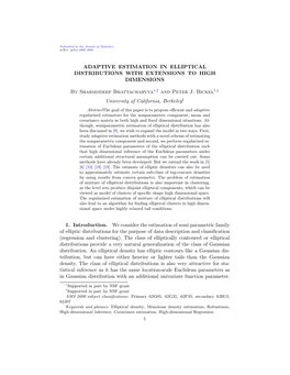 Adaptive Estimation in Elliptical Distributions with Extensions to High Dimensions