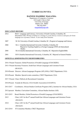 Dainess Maganda CV- March 2018.Pdf