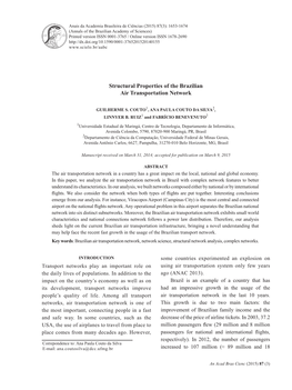 Structural Properties of the Brazilian Air Transportation Network