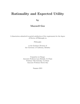 Rationality and Expected Utility