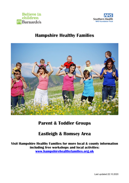 Hampshire Healthy Families Parent & Toddler Groups Eastleigh