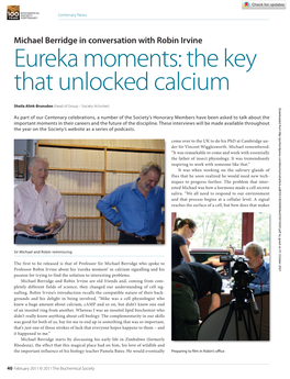Eureka Moments: the Key That Unlocked Calcium