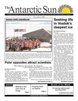 The Antarctic Sun, November 3, 2002