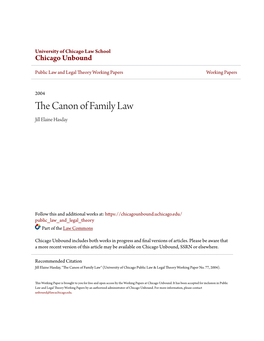 The Canon of Family Law