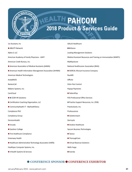PAHCOM 2018 Product & Services Guide