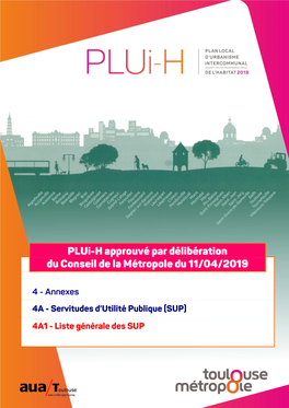 Plui-H Approuvé Par Délibération Du Conseil De La Métropole Du 11/04/2019