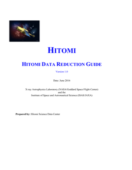 Hitomi Data Reduction Guide