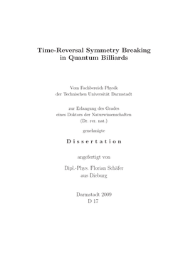 Time-Reversal Symmetry Breaking in Quantum Billiards