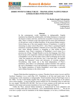 Research Scholar ISSN 2320 – 6101 an International Refereed E-Journal of Literary Explorations Impact Factor 0.793 (IIFS)