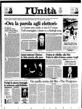 «Orala Il Difficile Inizio Li Cerniere S^ Della II Repubblica Amareggi^, Gamni^ MASSIMO L.SALVADORI E Camere Sono Sciolte