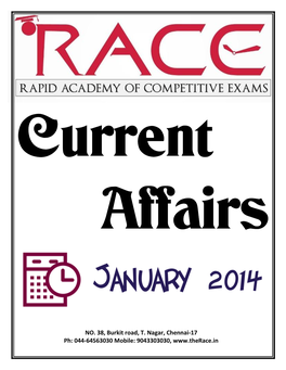 NO. 38, Burkit Road, T. Nagar, Chennai-17 Ph: 044-64563030 Mobile: 9043303030, R.A.C.E Rapid Academy of Competitive Exams [Unit of Seeman Education]