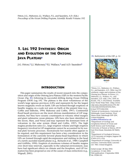 Origin and Evolution of the Ontong Java Plateau