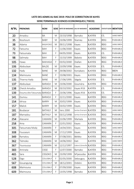 Admis Bac 2019 Tseco