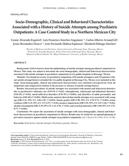 Socio-Demographic, Clinical and Behavioral Characteristics