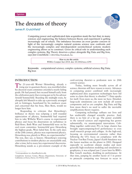 The Dreams of Theory